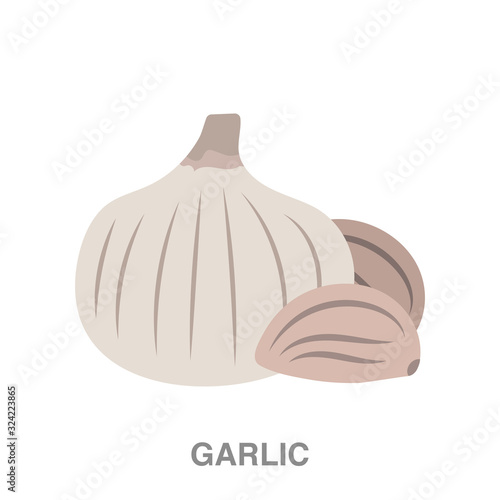 garlic flat icon on white transparent background. You can be used black ant icon for several purposes.	