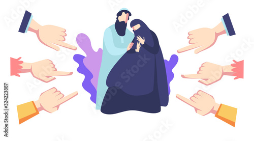 Discrimination and racism to Arab family, social violence and bullying