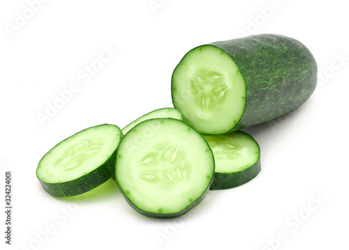 cucumber isolated on a white background,copy space.