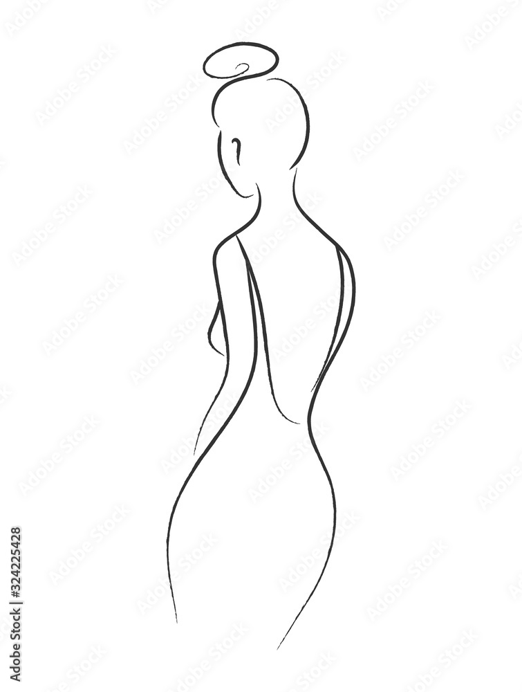Beautiful woman silhouette with long hair Stock Vector by ©DeryaCakirsoy  130089232