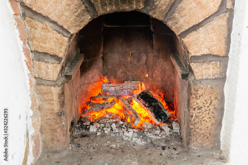 Foto Wood fire place
