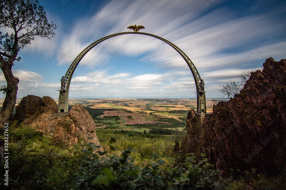 Fototapeta premium Historic sculpture on the top of a mountain