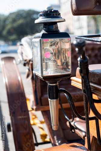 Old horse carriage lamp in Spain photo