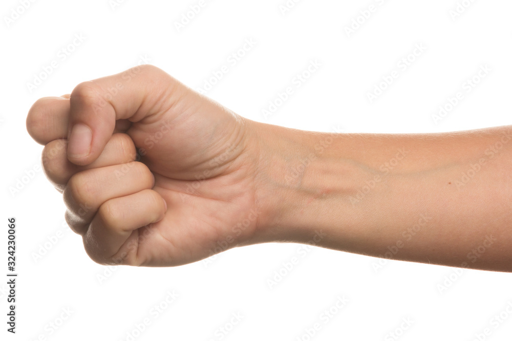 Open girl's hand isolated on white background. gesture Open girl's hand isolated on white background. gesture