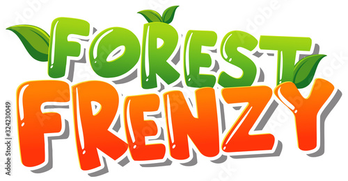 Font design for forest frenzy on white background