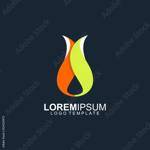 Abstract Logo Design. Fire Tulip Logo Template