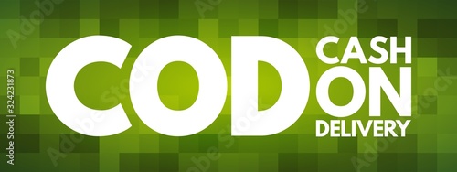 COD - Cash On Delivery acronym, business concept background