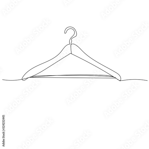 single line drawing of a clothes hanger