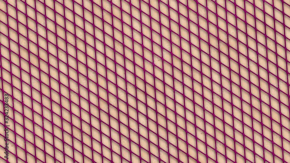 Purple fishnet texture on pale skin rotating clockwise in a loop Purple fishnet texture on pale skin rotating clockwise in a loop
