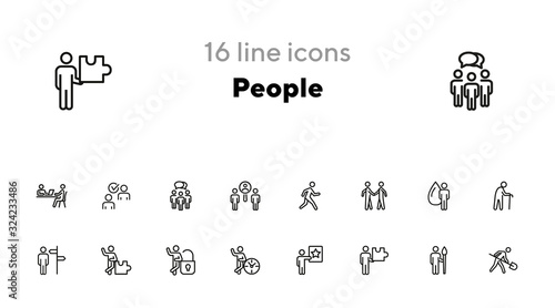 People line icon set. Character, occupation, specialist. Skills concept. Can be used for topics like job, individuality, strategy
