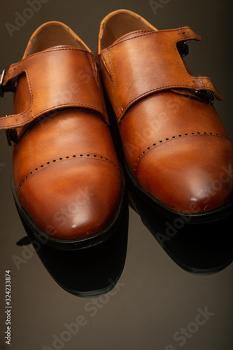 Brown leather shoes