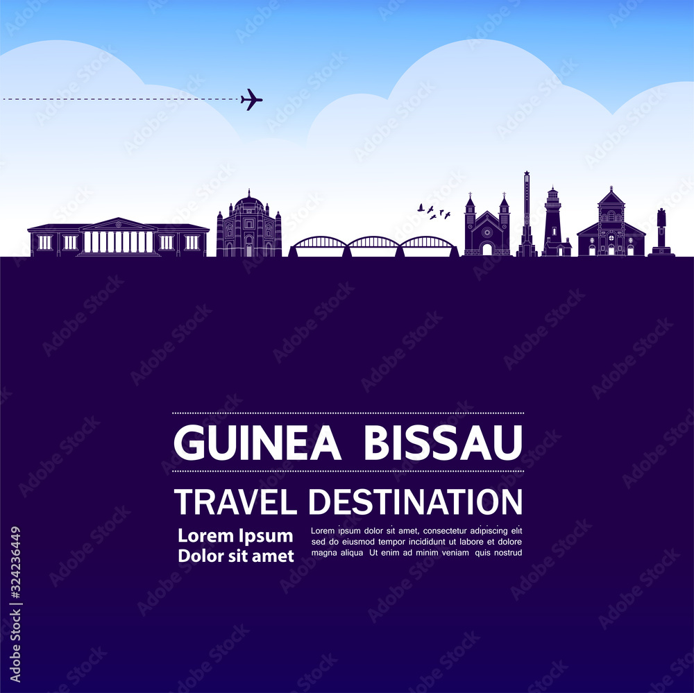 Fototapeta premium Guinea-Bissau travel destination grand vector illustration. 