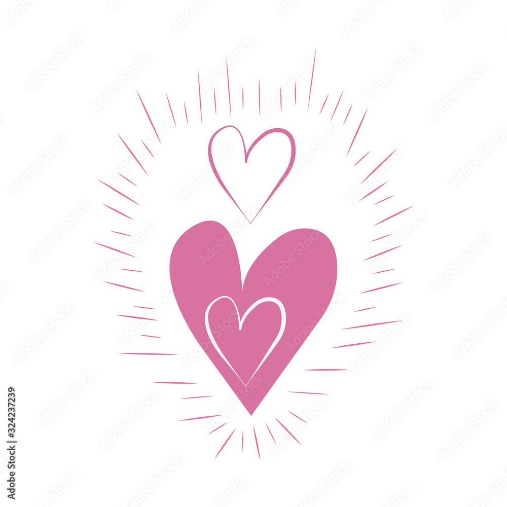 Vector heart of outline hand drawn heart icon. Illustration for your graphic design. Vector heart of outline hand drawn heart icon. Illustration for your graphic design.