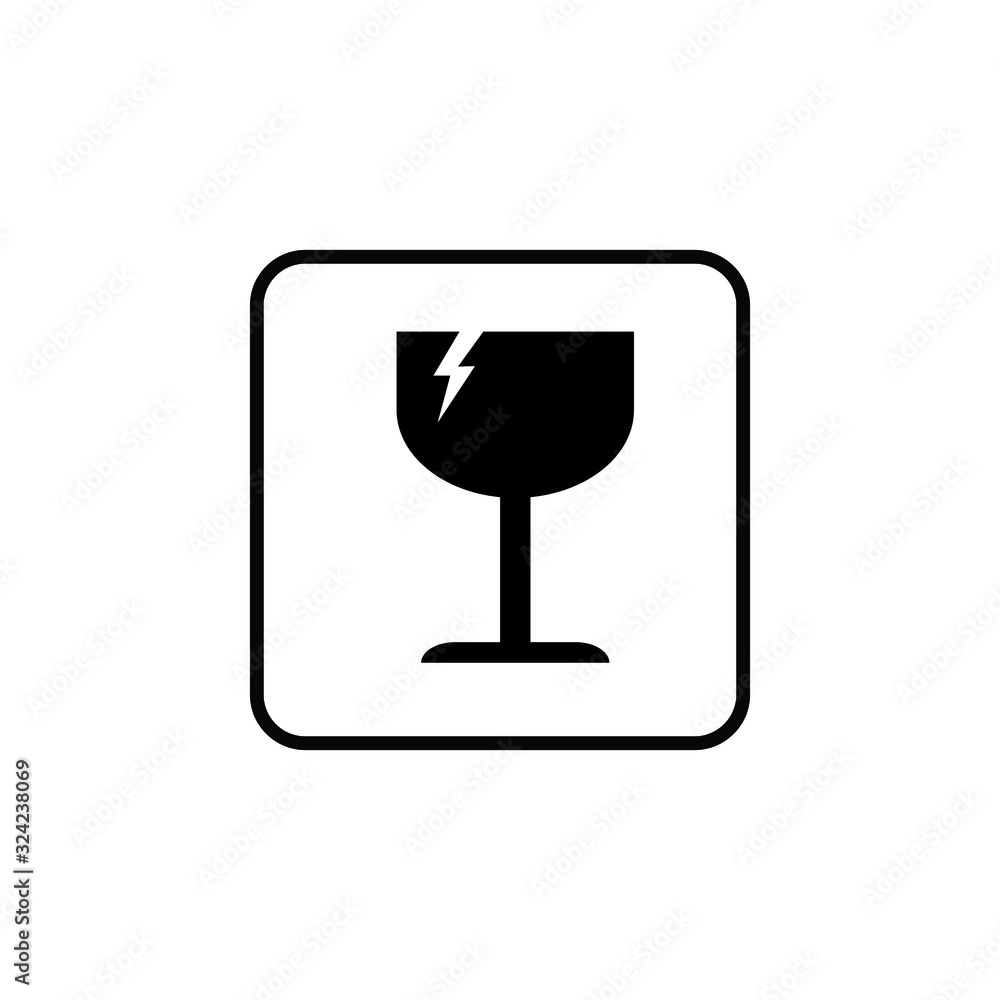 Fragile packaging symbol icon. Vector illustration design on white background Fragile packaging symbol icon. Vector illustration design on white background