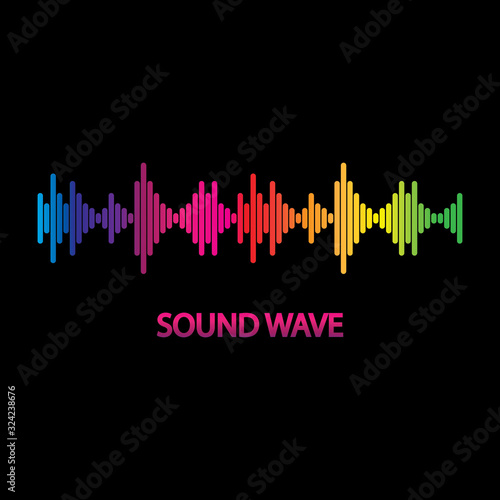 Sound Wave. Colorful sound waves for party, DJ, pub, clubs, discos. Audio equalizer technology. illustration