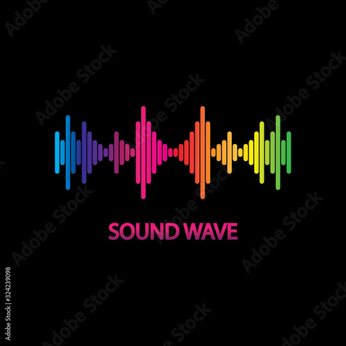 Sound Wave. Colorful sound waves for party  DJ  pub  clubs  discos. Audio equalizer technology. illustration