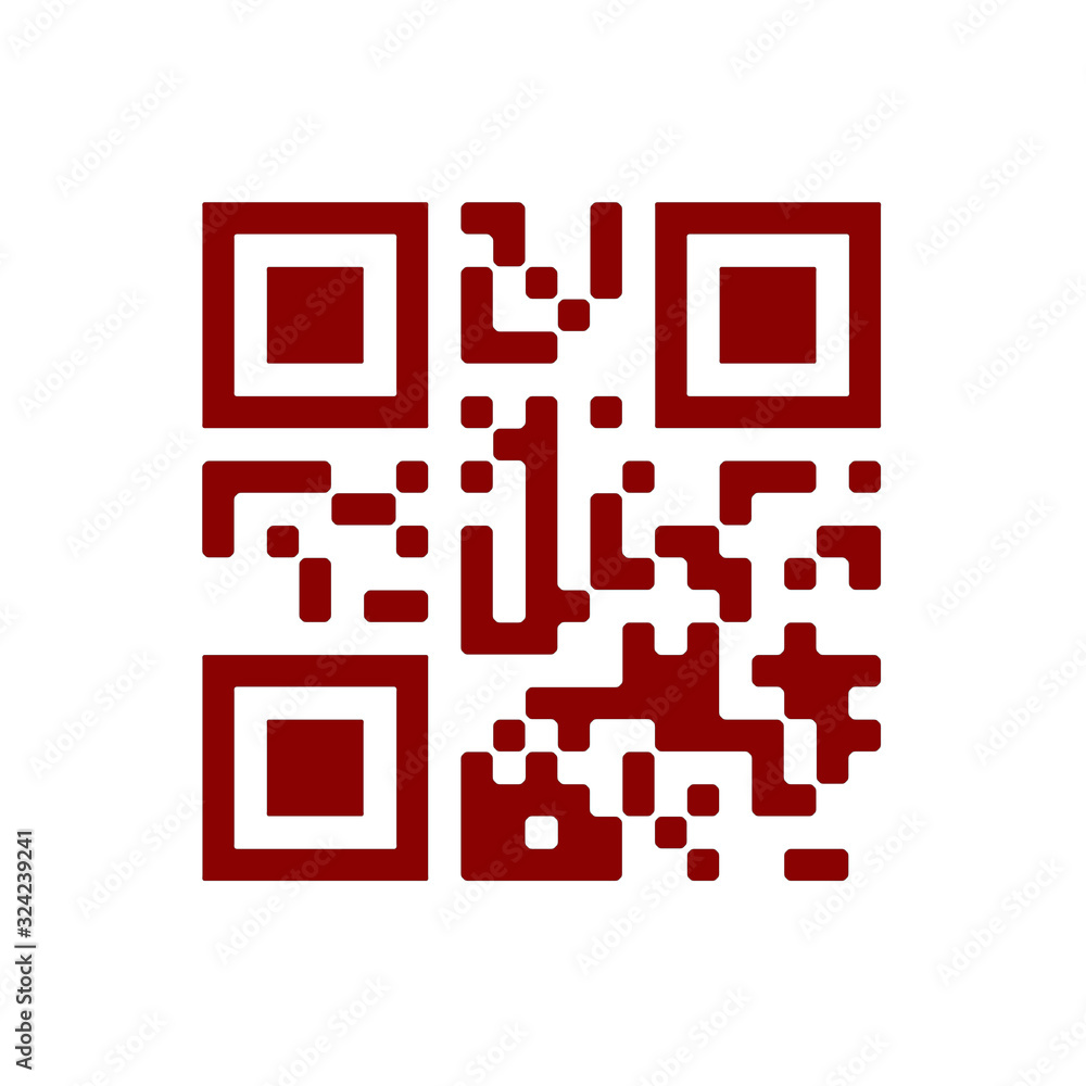 CORONAVIRUS qr code symbol digital illustration image blood red color on white background. CORONAVIRUS qr code symbol digital illustration image blood red color on white background.