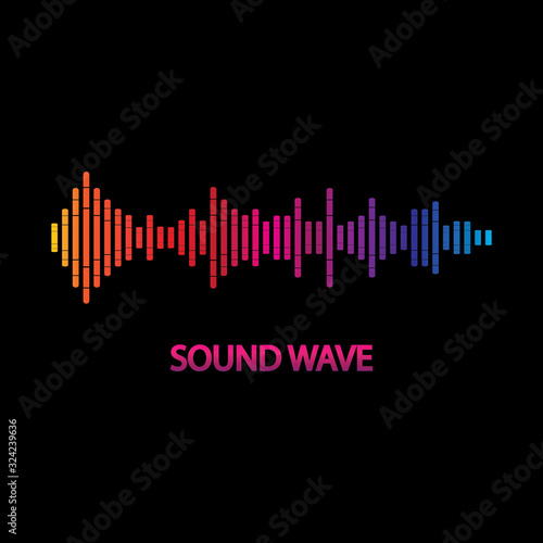 Sound Wave. Colorful sound waves for party, DJ, pub, clubs, discos. Audio equalizer technology. illustration