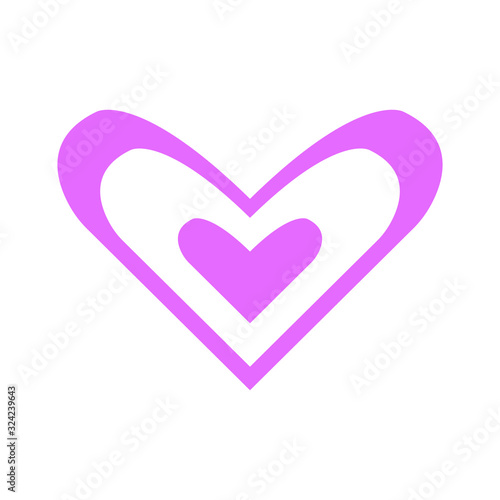 Vector heart of outline hand drawn heart icon. Illustration for your graphic design.