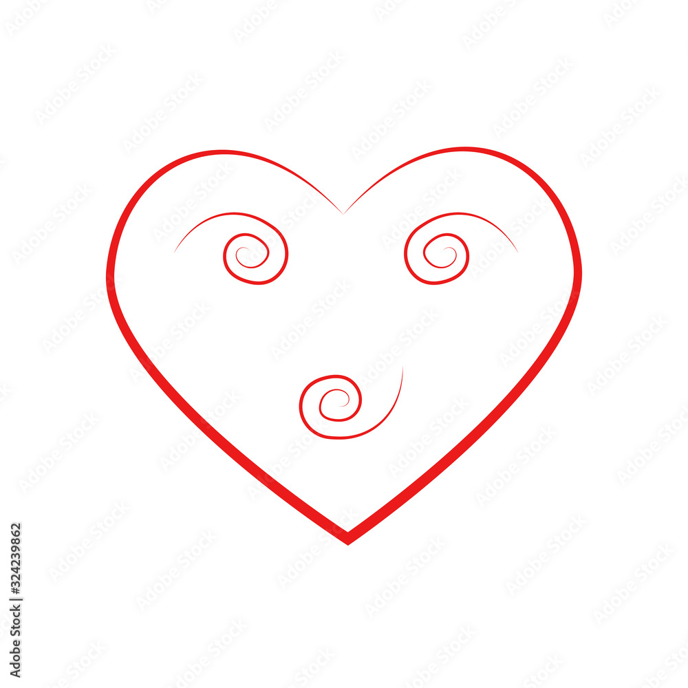 Vector heart of outline hand drawn heart icon. Illustration for your graphic design. Vector heart of outline hand drawn heart icon. Illustration for your graphic design.