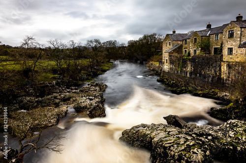 Linton Falls waterfall near Grassington in the winter