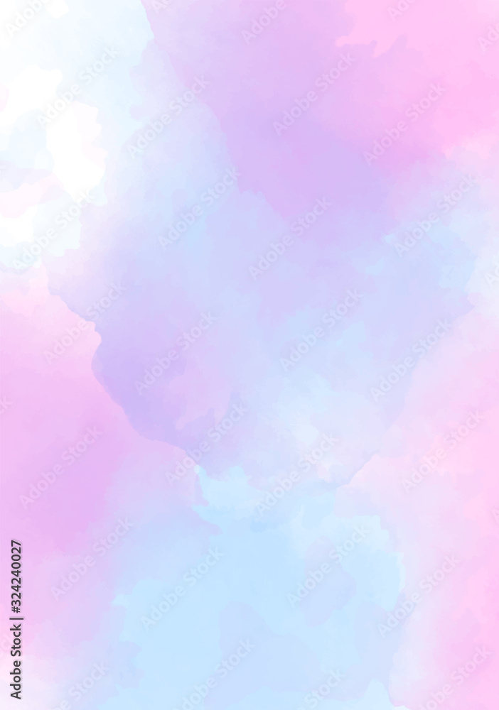 Grunge abstract vector background. Liquid texture. Light pink blue watercolor.