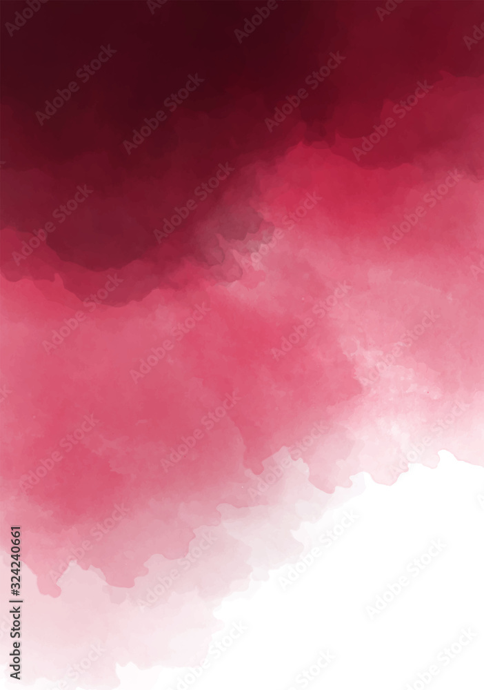 Dark burgundy, wine color watercolor background. Dark red luxury