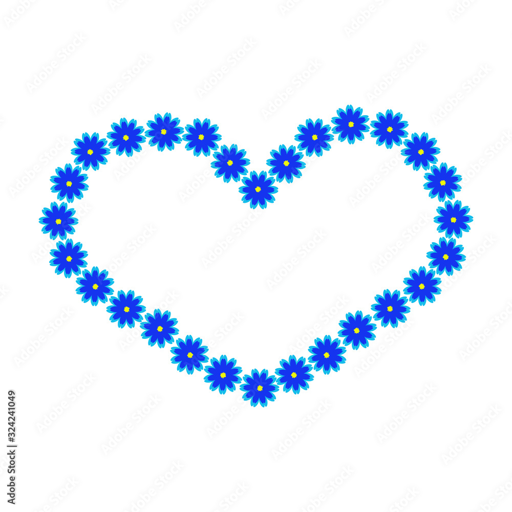 Vector heart flower of outline hand drawn heart icon. Illustration for your graphic design.