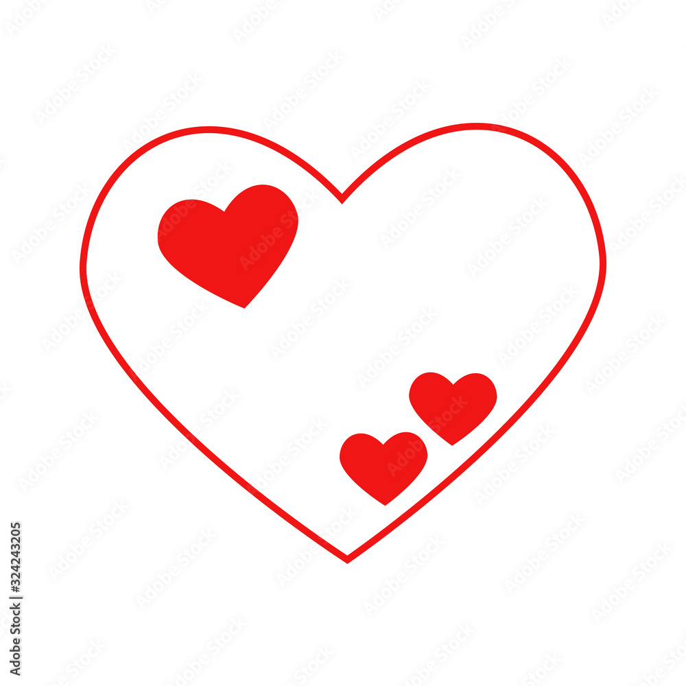 Vector heart of outline hand drawn heart icon. Illustration for your graphic design.