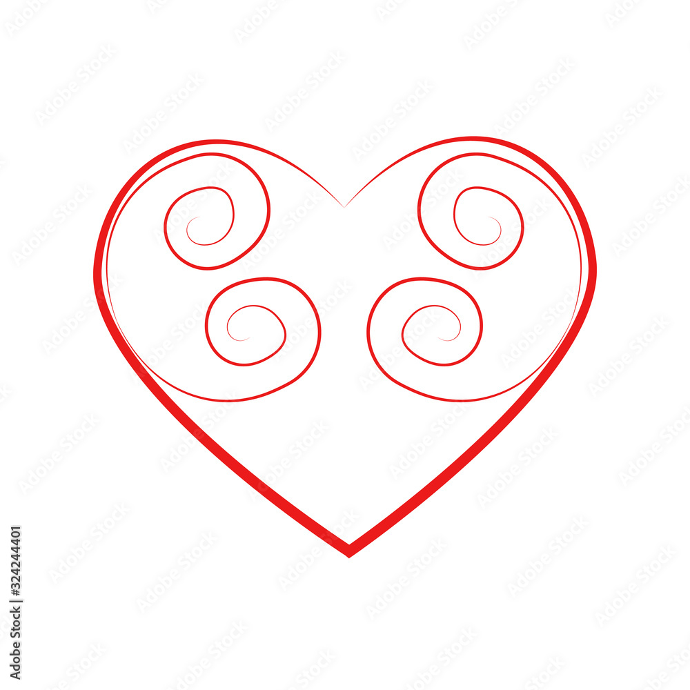 Vector heart of outline hand drawn heart icon. Illustration for your graphic design. Vector heart of outline hand drawn heart icon. Illustration for your graphic design.