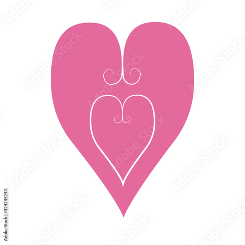 Vector heart of outline hand drawn heart icon. Illustration for your graphic design. © Кристина Васильева
