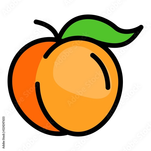 Sweet peach icon. Outline sweet peach vector icon for web design isolated on white background