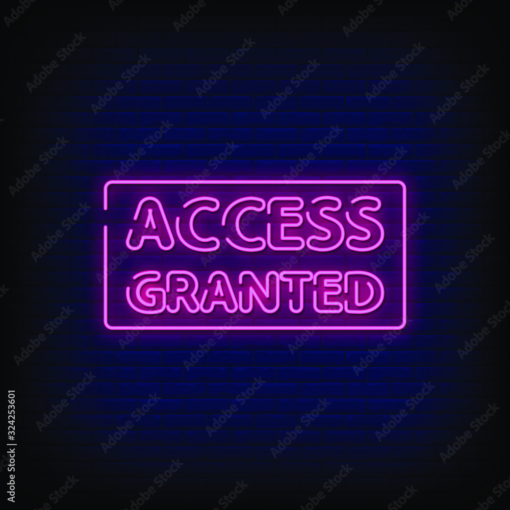 Access Granted Neon Signs Style Text Vector