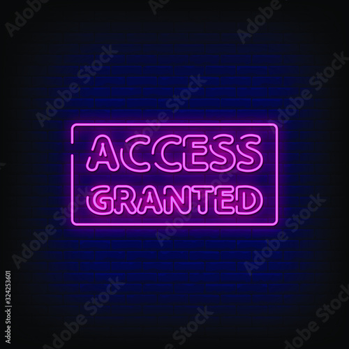 Access Granted Neon Signs Style Text Vector