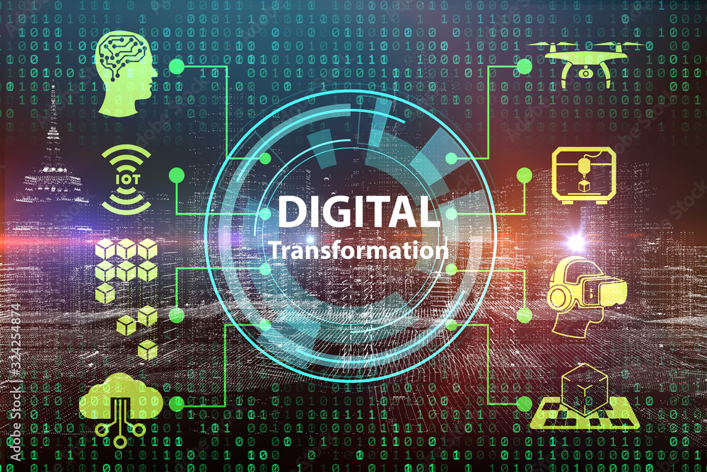 Digital transformation concept - 3d rendering Digital transformation concept - 3d rendering