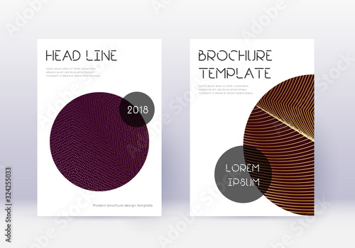 Trendy cover design template set. Gold abstract li