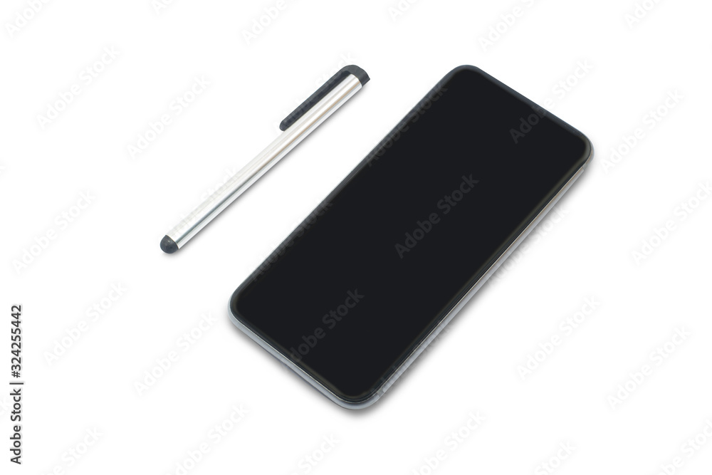 Mobile Phones Pen and write for the screen on a white background,with clipping path Mobile Phones Pen and write for the screen on a white background,with clipping path