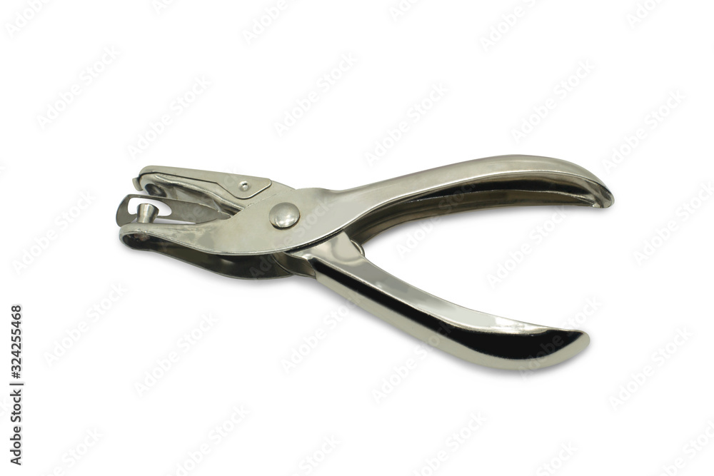 Paper punching machine on a white background,with clipping path Paper punching machine on a white background,with clipping path