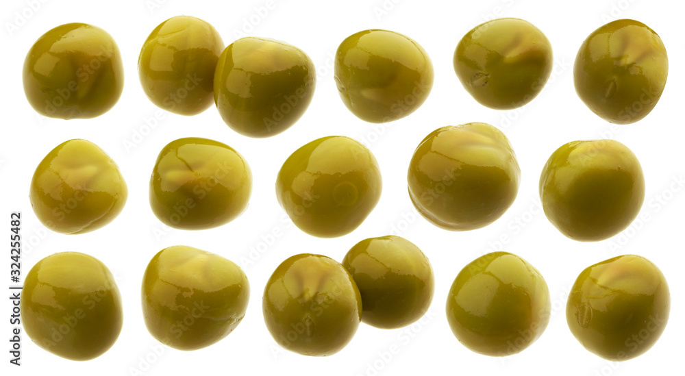 Canned green peas isolated on white background Canned green peas isolated on white background