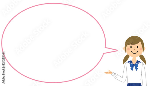 説明する学生　ふきだし