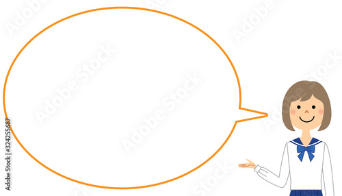 説明する学生　ふきだし