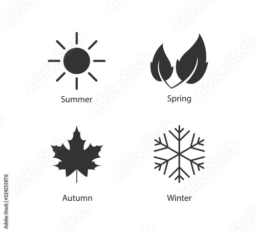 Four season icon. Vector illustration, flat design.