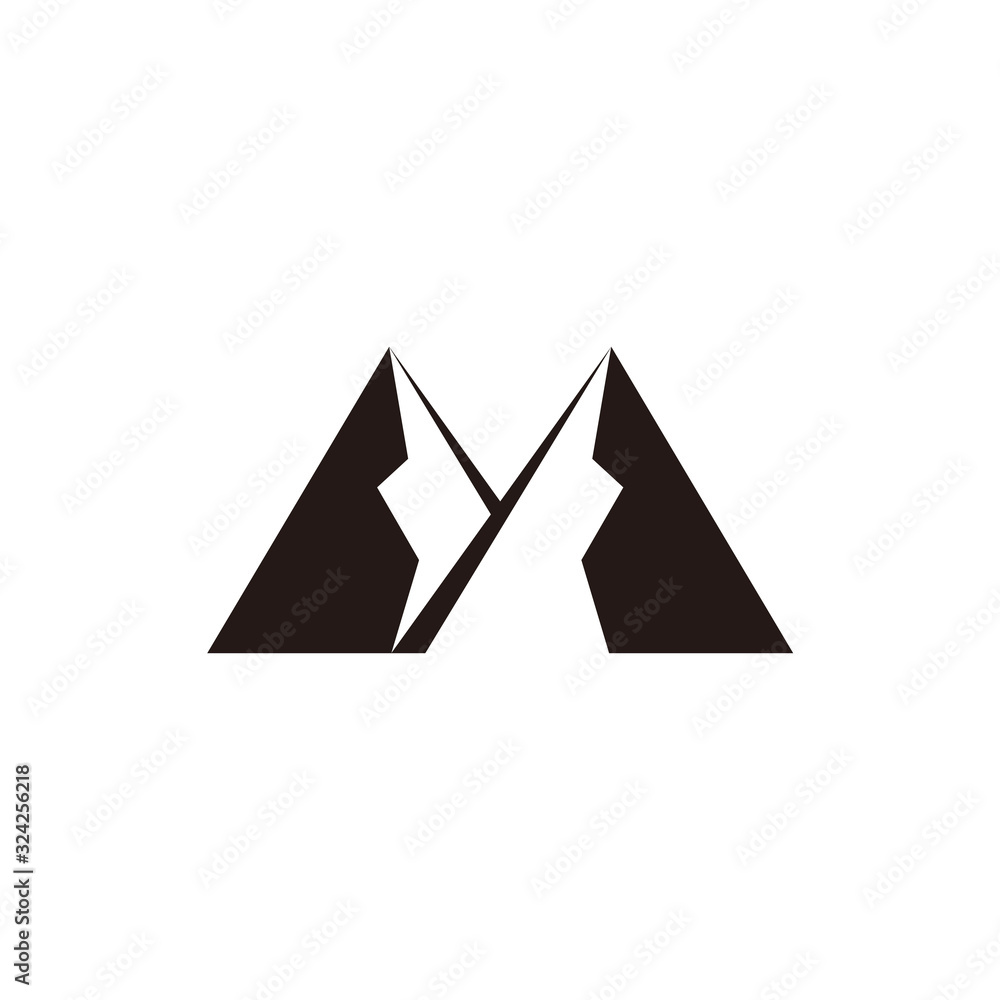 mountain symbol geometric simple negative space logo vector mountain symbol geometric simple negative space logo vector