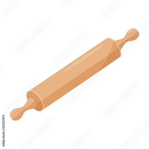 Simple rolling pin vector illustration. Isolated on white background.