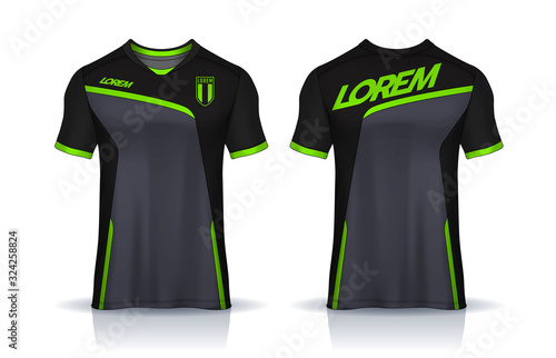 t-shirt sport design template, Soccer jersey mockup for football club. uniform front and back view.