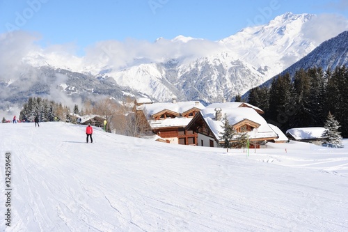 Courchevel ski resort slopes by winter  © raeva