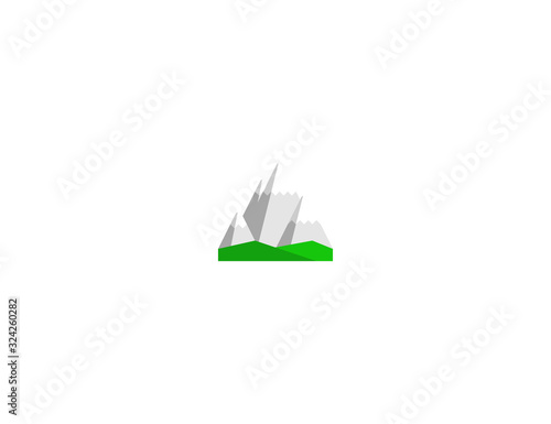 Snowcapped mountain vector flat icon. Isolated snow capped mountain emoji illustration 