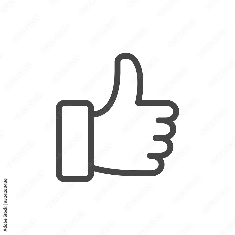 Like Icon in thin line style isolated on white background. Like symbol for your web site design, logo, app. Vector illustration. Like Icon in thin line style isolated on white background. Like symbol for your web site design, logo, app. Vector illustration.