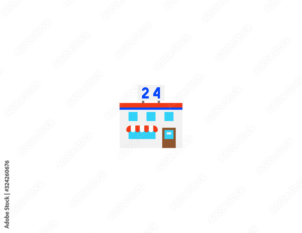 Convenience Store vector flat icon. Supermarket Grocery Store. Isolated
