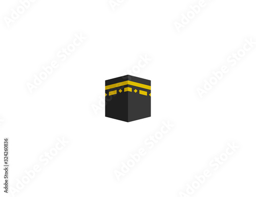 Kaaba vector flat icon. Isolated Kaaba Mecca emoji illustration. Islamic religion praying place.